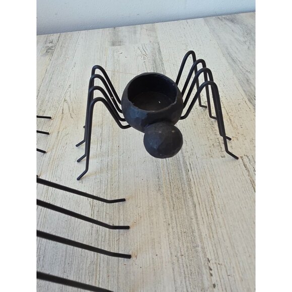 Metal spider candle holder votive Halloween decor set unique - Picture 4 of 14